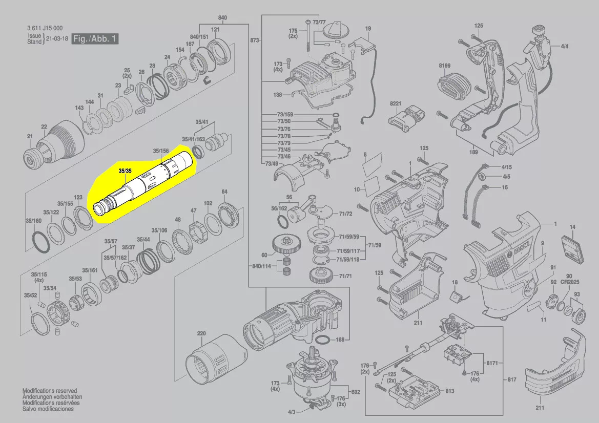 Tube de marteau réf. 1 600 A00 DH4 Bosch